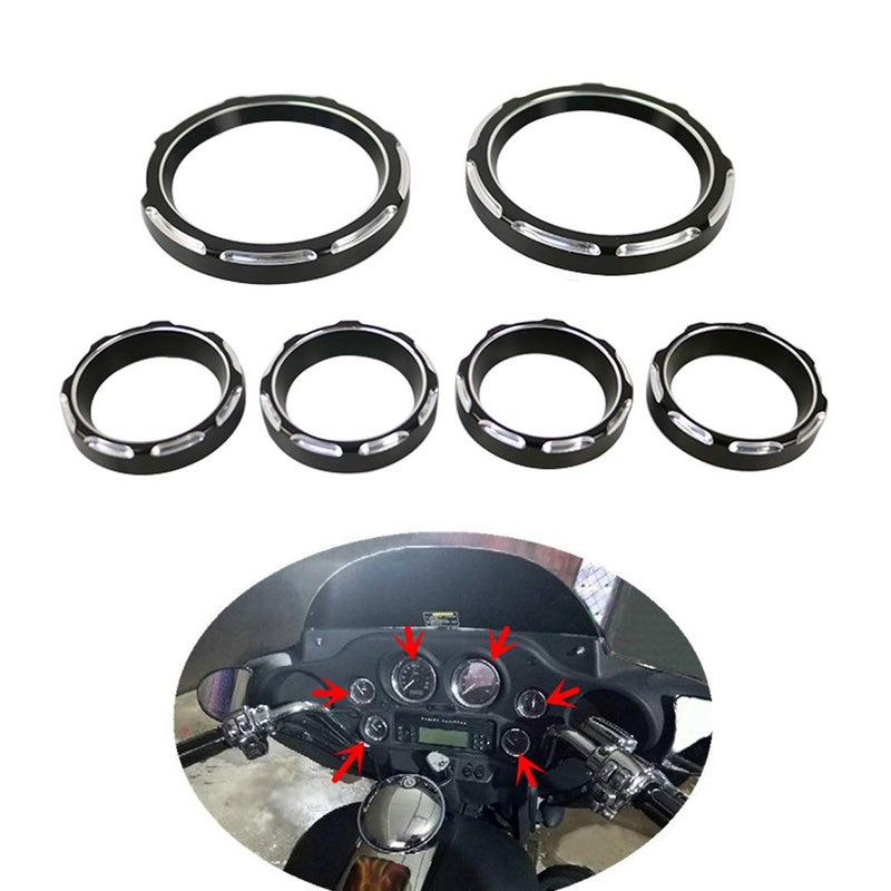 MORYEN Speedometer Gauge Burst Bezel Kit Instrument Cover Board for Harley touring Road Glide Street Glide 1996-2013 - Image 1